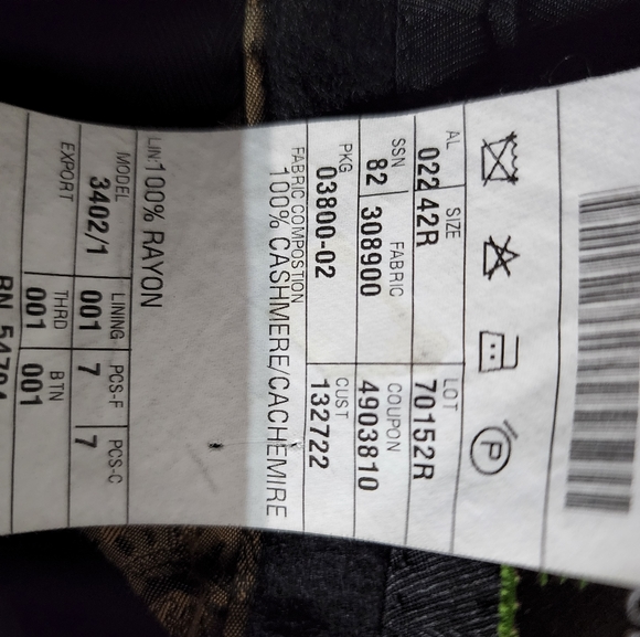 Joseph Abboud Profile Jackets size 42R color Black 100% cashmere - Picture 10 of 10